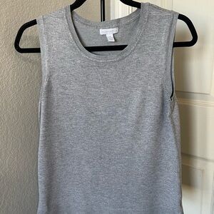 Light Gray Sleeveless Lightweight Sweater Tank